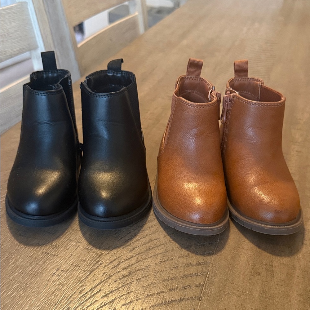 Cat & Jack Black and Brown Kids Boots